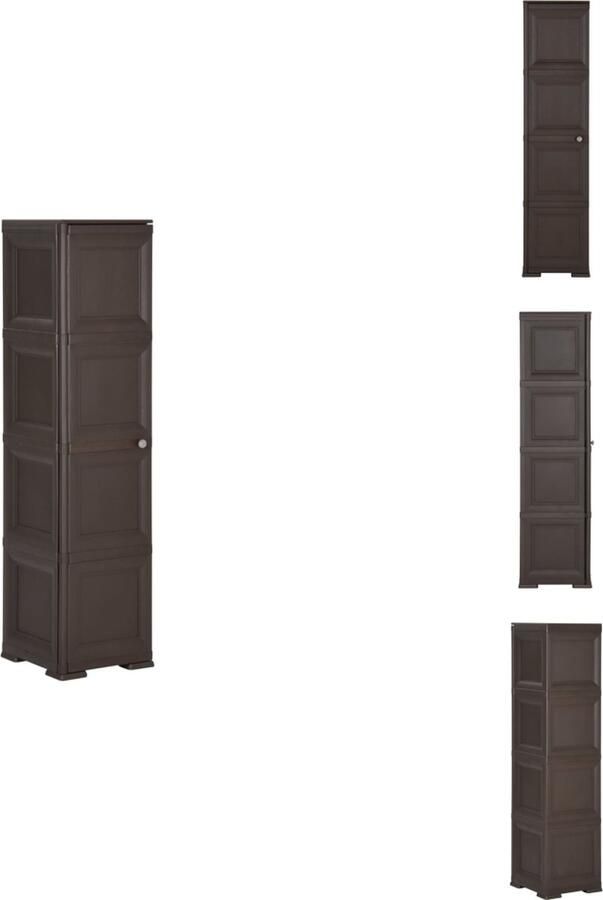 VidaXL Kast Kasten Kast Opberglocker Opbergkast hout-look 40x43x164 cm kunststof bruin