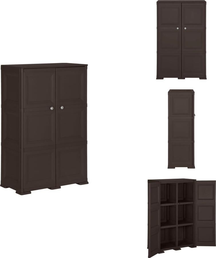 VidaXL Kast Kasten Kast Opberglocker Opbergkast hout-look 79x43x125 cm kunststof bruin