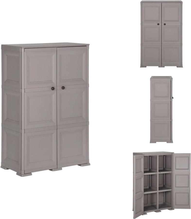 VidaXL Kast Kasten Kast Opberglocker Opbergkast hout-look 79x43x125 cm kunststof grijs