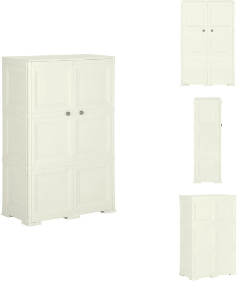 VidaXL Kast Kasten Kast Opberglocker Opbergkast hout-look 79x43x125 cm kunststof vanille-ijskleurig