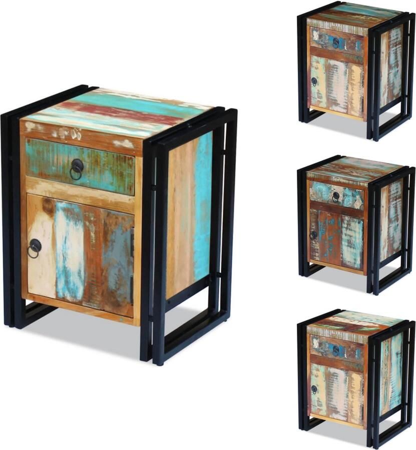 VidaXL Kast Kasten Kastje Kastjes Nachtkastje massief gerecycled hout - Foto 2