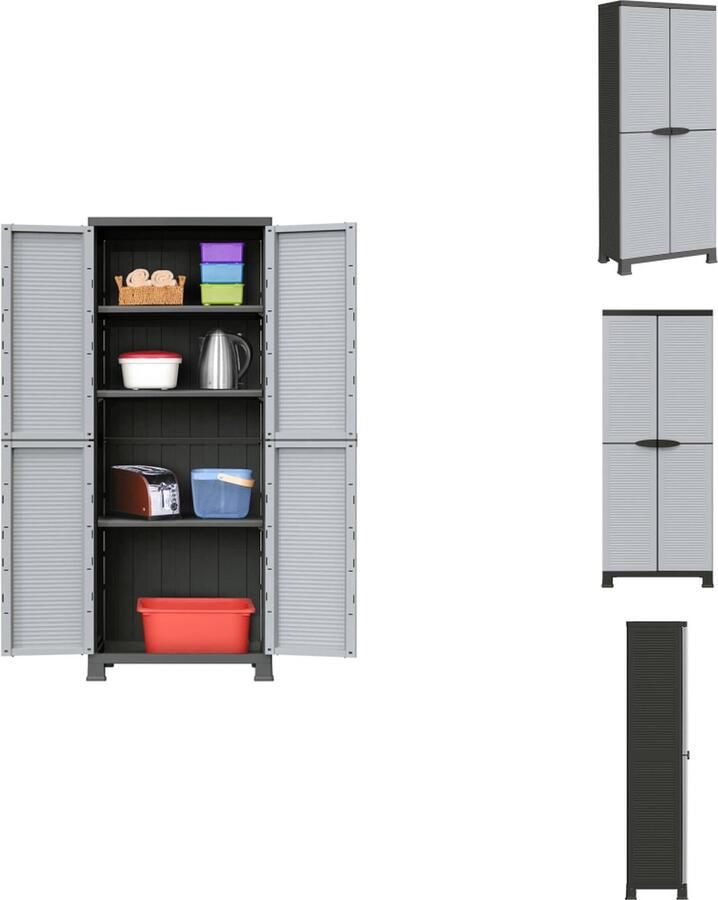 VidaXL Kast Kasten Opbergkast Opbergkasten Opbergkast 68x39x171 5 cm kunststof