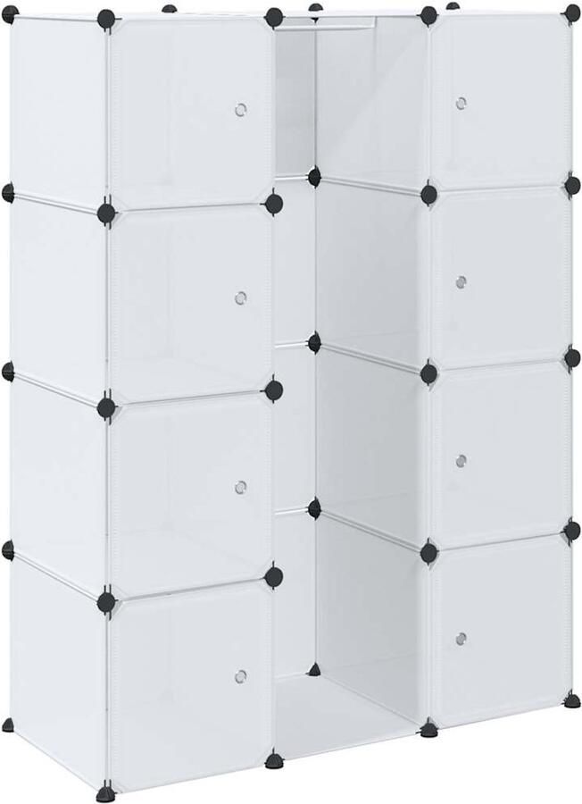 VidaXL Kast met 9 compartimenten modulair 109x36 5x143 cm wit