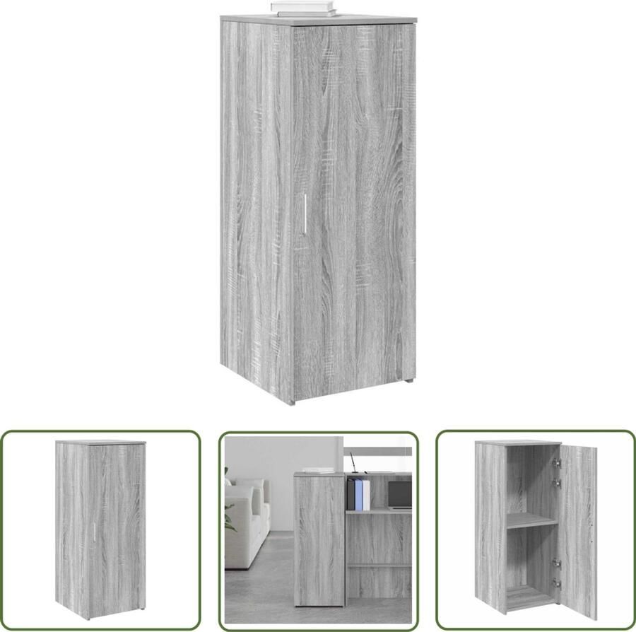 The Living Store Opbergkast 40x45x103 5 cm bewerkt hout grijs sonoma eikenkleur Opbergkast Kast Houten Kast Grijze Kast Dressoirkast