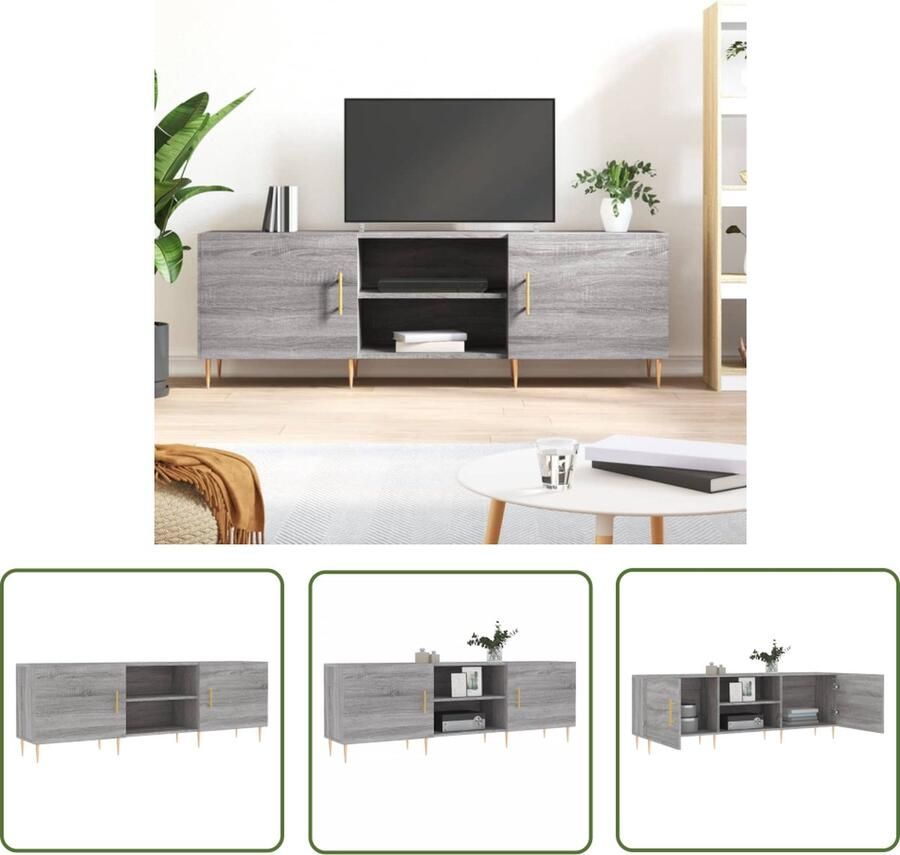 VidaXL Kast Tv Meubel Tv-meubel 150x30x50 cm bewerkt hout grijs sonoma eikenkleurig Salontafel Opbergkast Houten Tv Stand - Foto 2