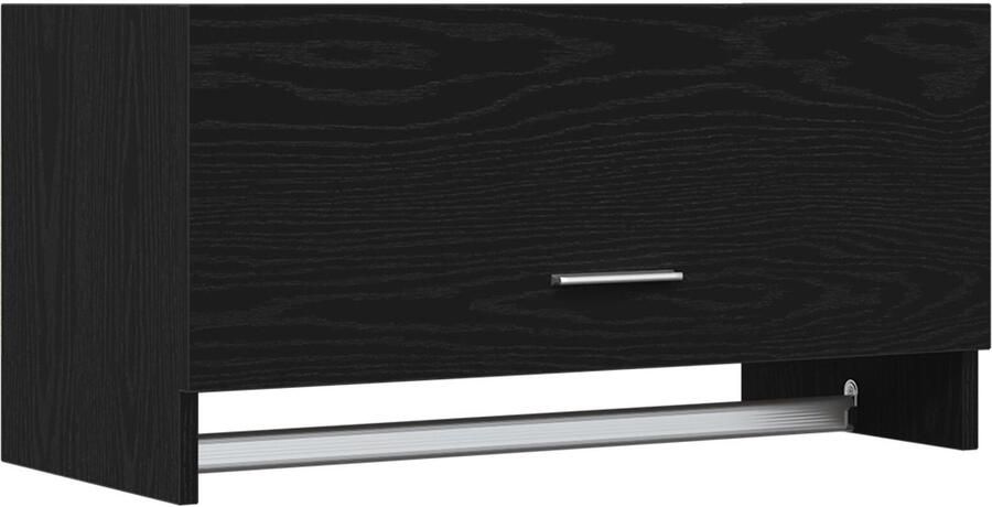 VidaXL Kledingkast met opslag Zwart 70 x 32.5 x 35 cm Bewerkt hout