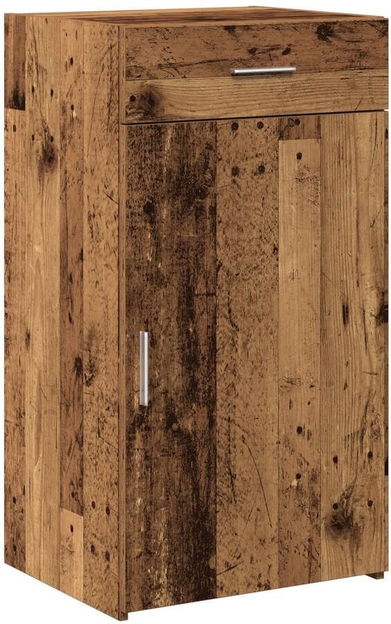 VidaXL Dressoir met lade Oud hout 50 x 42.5 x 93 cm Bewerkt hout