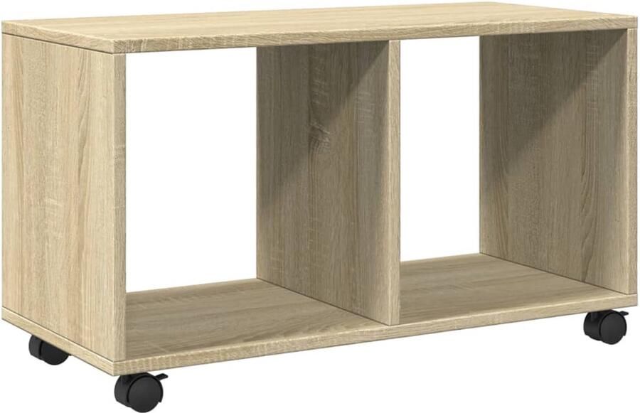 The Living Store Rolkast 72x33x42 5 cm bewerkt hout sonoma eikenkleurig Rolkast Kasten Houten Kast Bergruimte Multifunctioneel