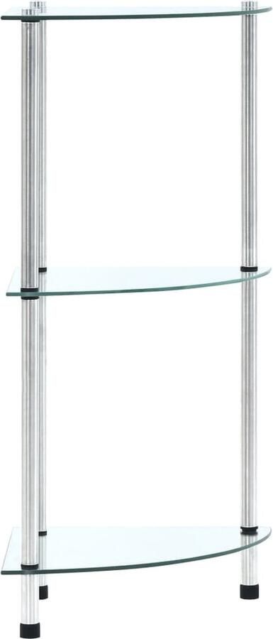 VidaXL -Kastje-3-laags-30x30x67-cm-gehard-glas-transparant - Foto 4