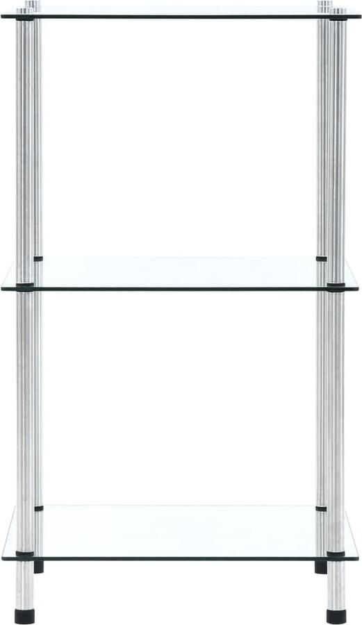VidaXL Kastje 3-laags 40x40x67 cm Gehard Glas Vitrinekast Glazen Kast Display Case Boekenplank Decoratief Item Interieurdecoratie Opslagruimte Woonaccessoires