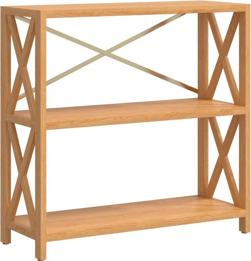 VidaXL Kastje 3-laags massief eikenhout 80x30x78 cm Houten Kast Eikenhout Kast Boekenkast Displaykast Opbergkast Salontafel Vintage Kast Industriële Kast