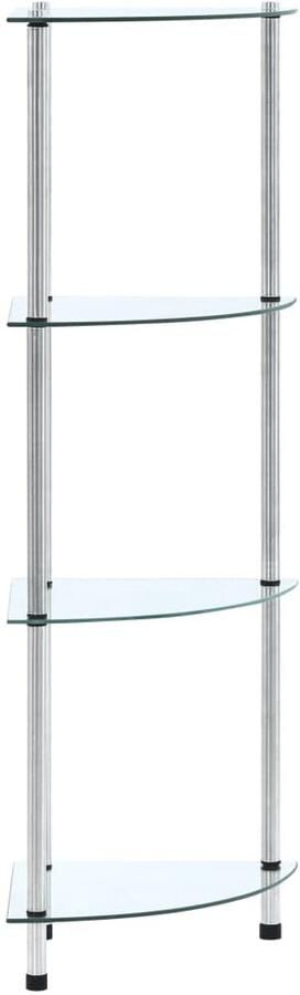 VidaXL Kastje 4-laags Transparant Glas 30x30x100cm Vitrinekast Glazen Kast Opbergkast Displaycase Tv Stand Room Divider Livingroom Furniture Home Storage - Foto 3