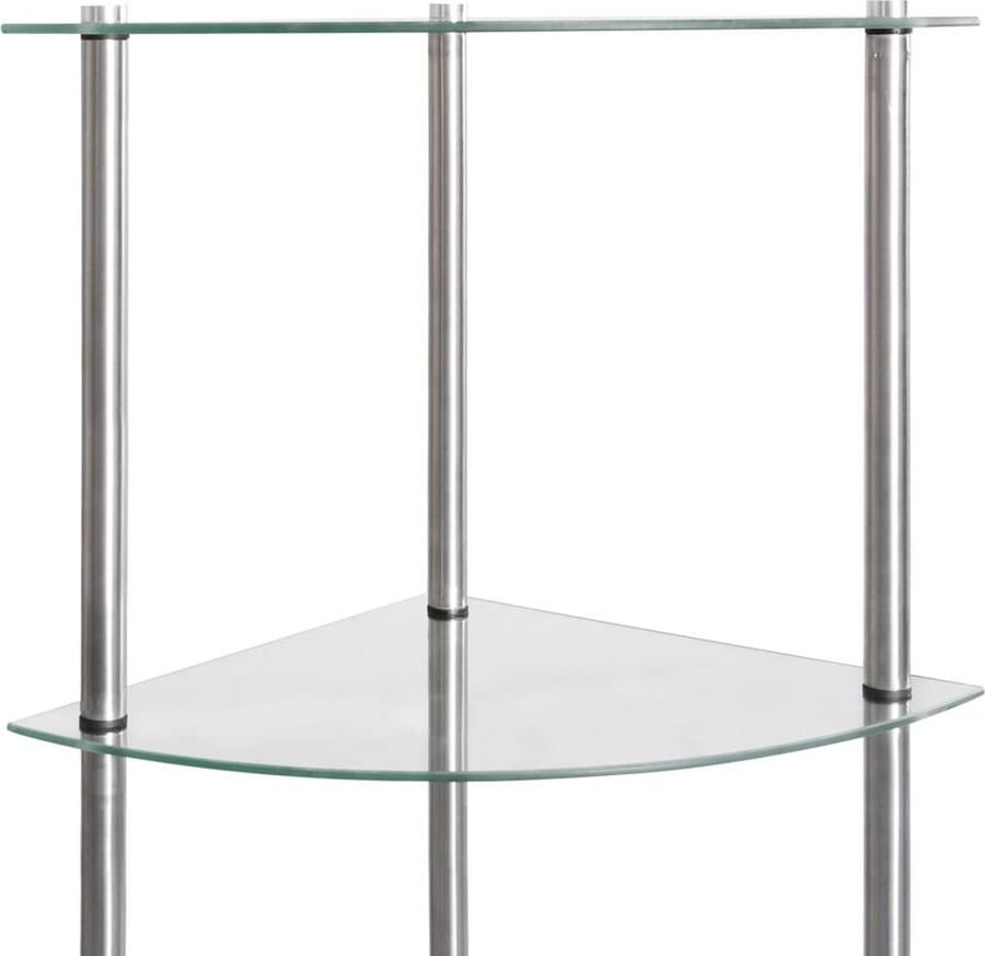 VidaXL Kastje 6-laags 30x30x160 cm gehard glas transparant Kastje Kastjes Boekenkast Boekenkasten