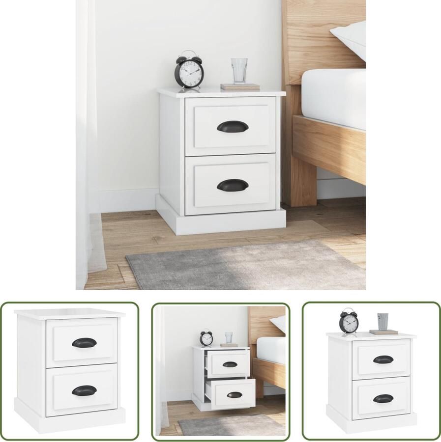 The Living Store Nachtkastje Trendy Opbergruimte 39 x 39 x 47.5 cm Ken- Multifunctioneel Nachtkastje Kastje Slaapkamervloer Meubilair Houten Kast - Foto 2