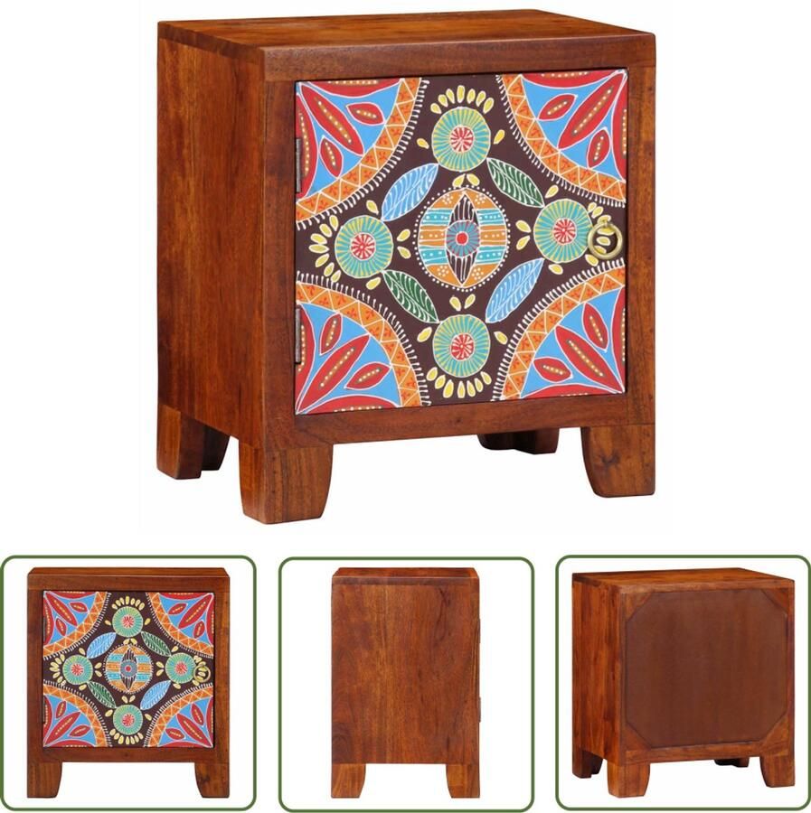 The Living Store Nachtkastje 40x30x45 cm massief acaciahout Nachtkastje Kastje Salontafel Acacia Hout Vintage