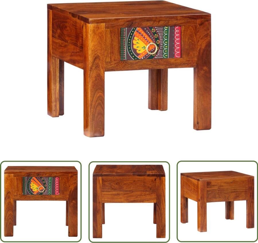 The Living Store Nachtkastje 40x40x36 cm massief acaciahout Nachtkastje Kastje Salontafel Tv Tafel Acacia Hout