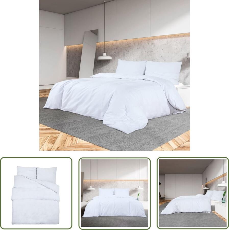 The Living Store Dekbedovertrek Wit 140x200 100% katoen OEKO-TEX gecertificeerd Dekbedovertrek Katoen Wit Tweepersoonsbed OEKO-TEX