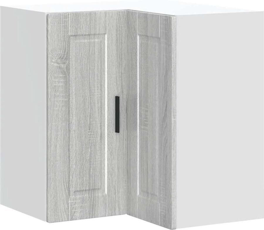 VIDAXL Keuken hoekkast "Porto" bewerkt hout grijs sonoma eiken
