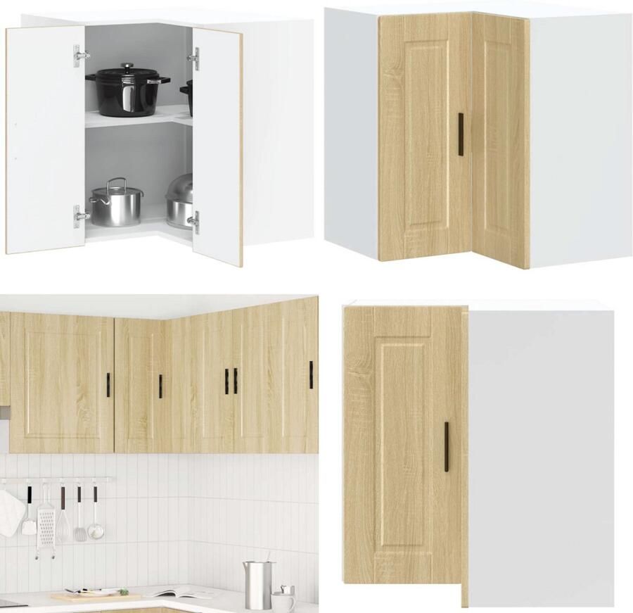 VidaXL Keuken hoekkast Porto bewerkt hout sonoma eikenkleurig Keuken Muur Hoekkast Keuken Muur Hoekkasten Keuken Wandkast Muur Hoekkast