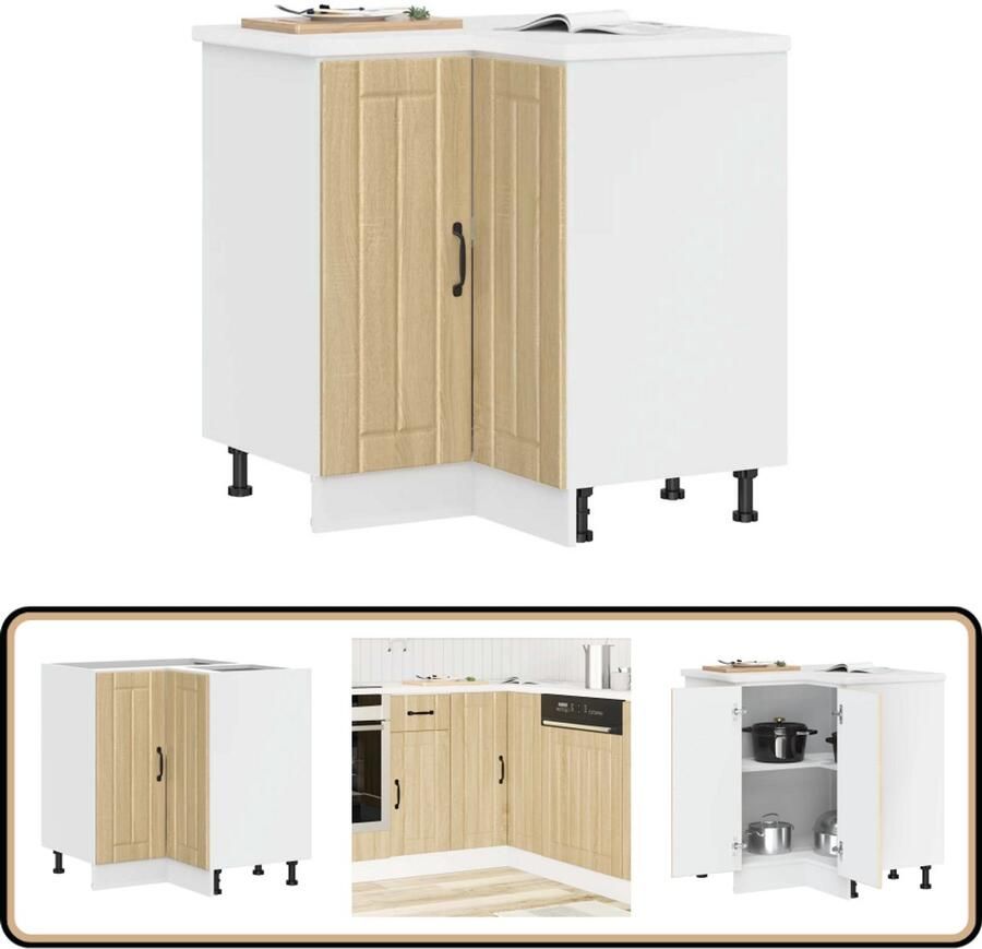 VidaXL Keuken hoekonderkast Lucca Sonoma eiken Keukenhoekonderkast Houten Keukenkasten Sonoma Eiken Keukenopstelling Keukenmeubilair