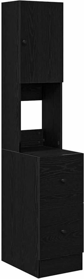 VidaXL Keukenkast met lade met plank met opslag met de deur Zwart eiken Bewerkt hout