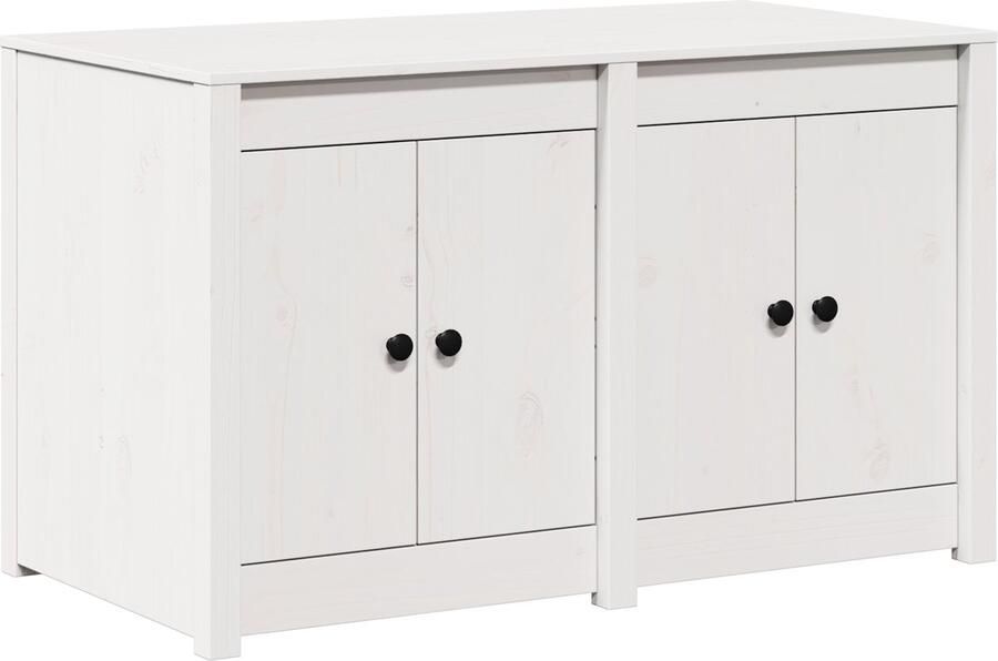 VidaXL Keuken Kast met plank Wit 106 x 55 x 64 cm Massief grenenhout