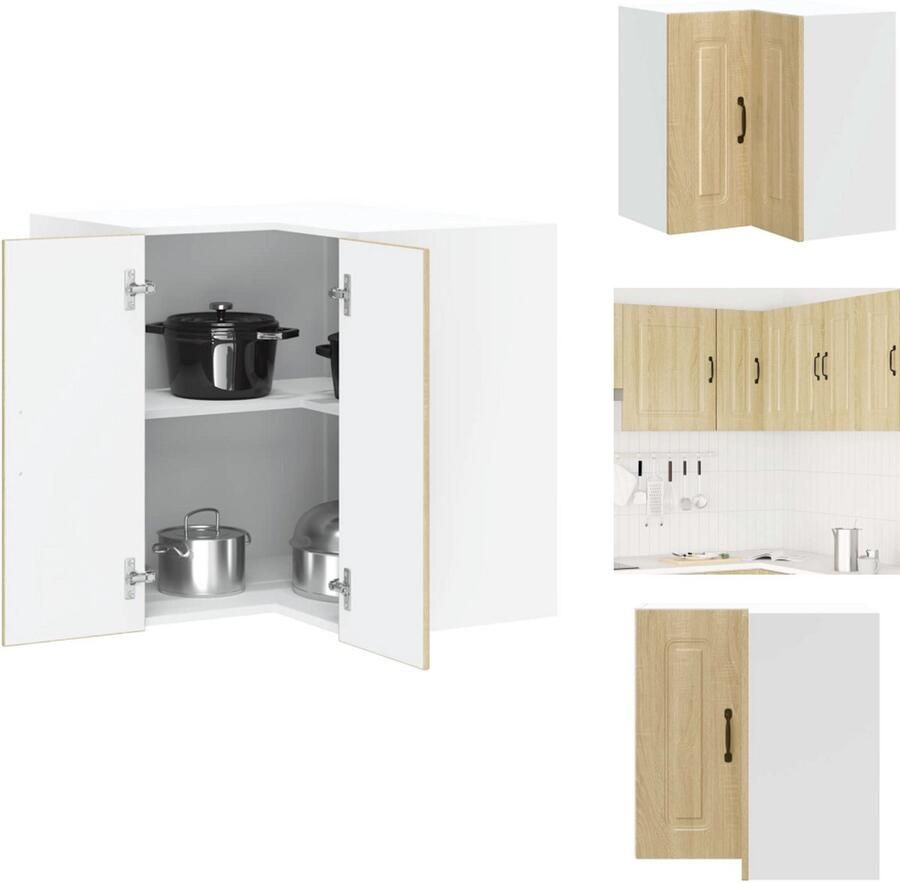 VidaXL Keuken Muur Hoekkast Keuken Muur Hoekkasten Keuken Wandkast Muur Hoekkast Keukenwandhoekkast Kalmar bewerkt hout sonoma eikenkleurig
