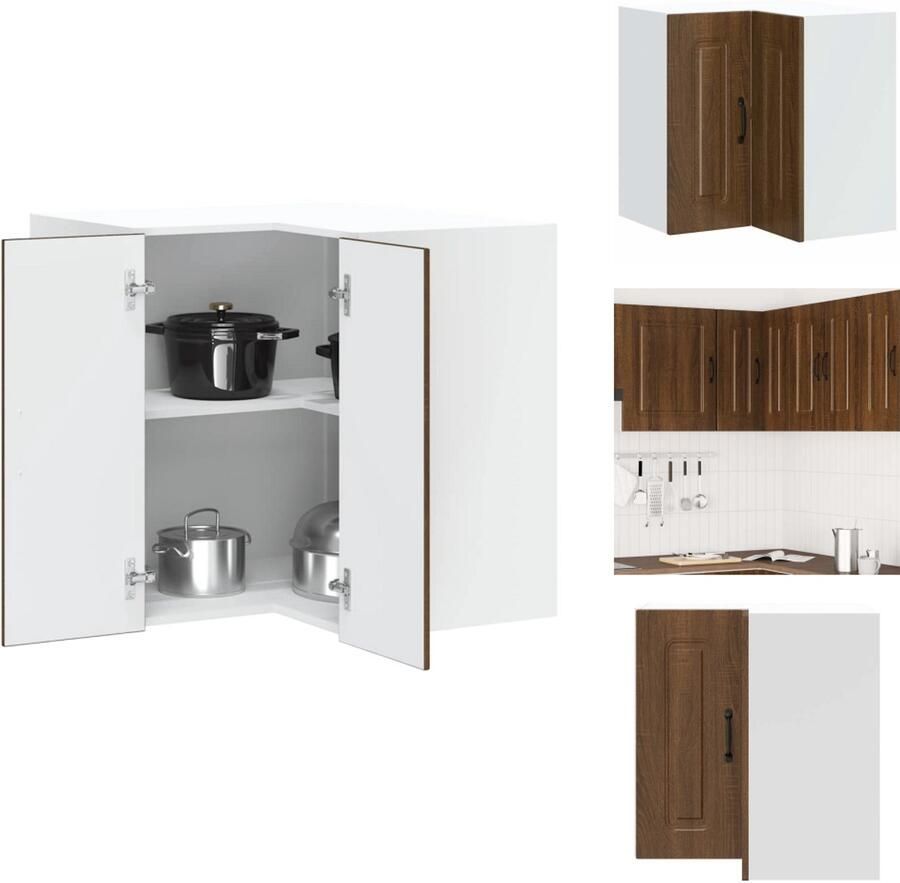 VidaXL Keuken Muur Hoekkast Keuken Muur Hoekkasten Keuken Wandkast Muur Hoekkast Keukenwandhoekkast Kalmar bewerkt hout bruin eikenkleur