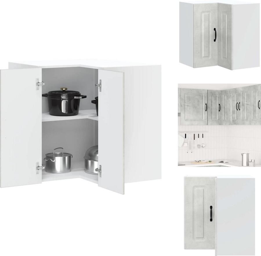 VidaXL Keuken Muur Hoekkast Keuken Muur Hoekkasten Keuken Wandkast Muur Hoekkast Keukenwandhoekkast Kalmar bewerkt hout betongrijs
