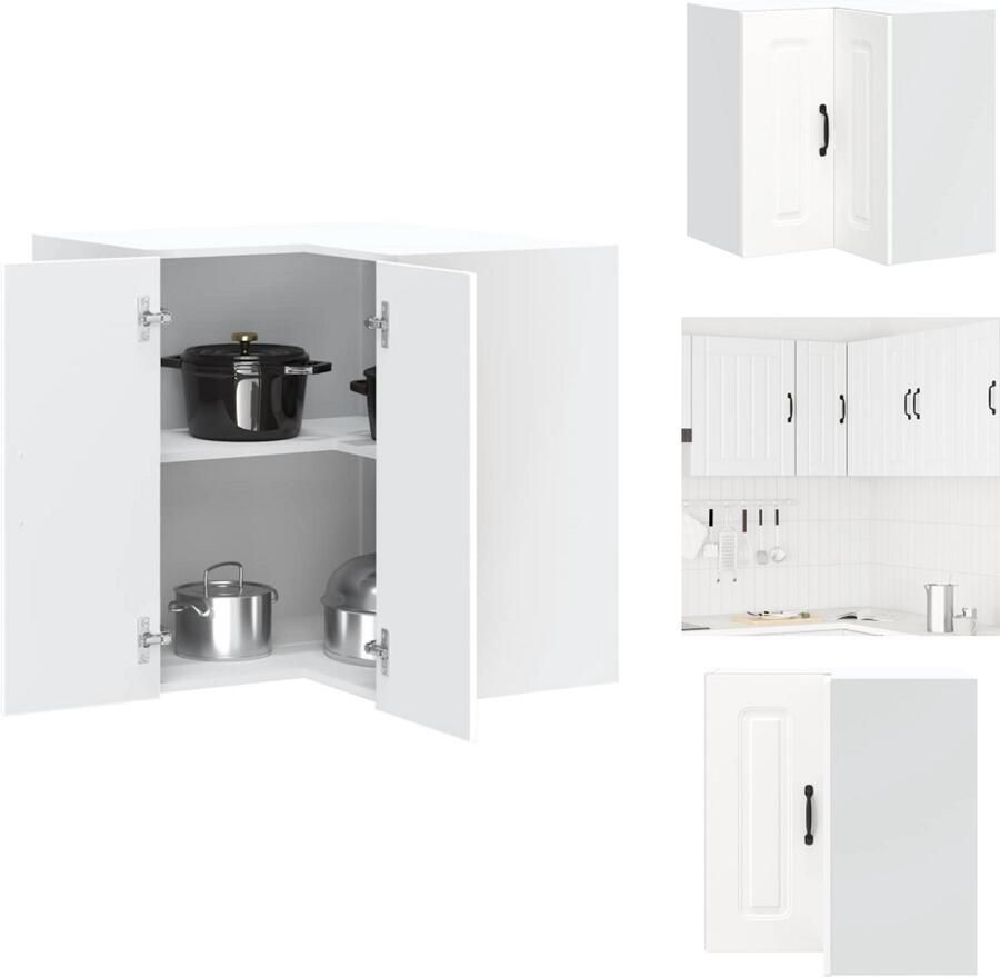 VidaXL Keuken Muur Hoekkast Keuken Muur Hoekkasten Keuken Wandkast Muur Hoekkast Keukenwandhoekkast Kalmar bewerkt hout wit