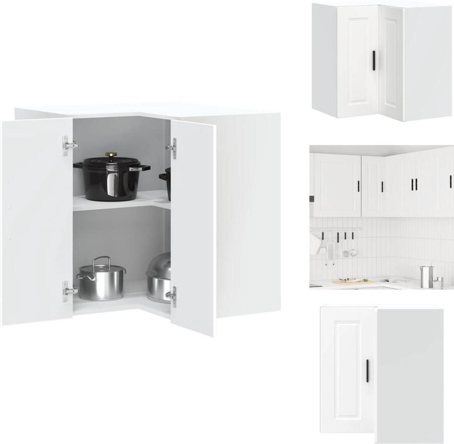 VidaXL Keuken Muur Hoekkast Keuken Muur Hoekkasten Keuken Wandkast Muur Hoekkast Keukenwandhoekkast Porto bewerkt hout wit