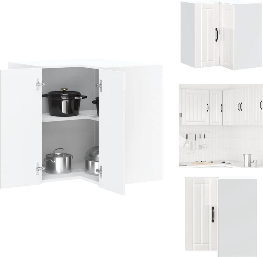 VidaXL Keuken Muur Hoekkast Keuken Muur Hoekkasten Keuken Wandkast Muur Hoekkast Keukenwandhoekkast Lucca bewerkt hout hoogglans wit