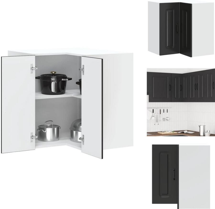 VidaXL Keuken Muur Hoekkast Keuken Muur Hoekkasten Keuken Wandkast Muur Hoekkast Keukenwandhoekkast Kalmar bewerkt hout zwart