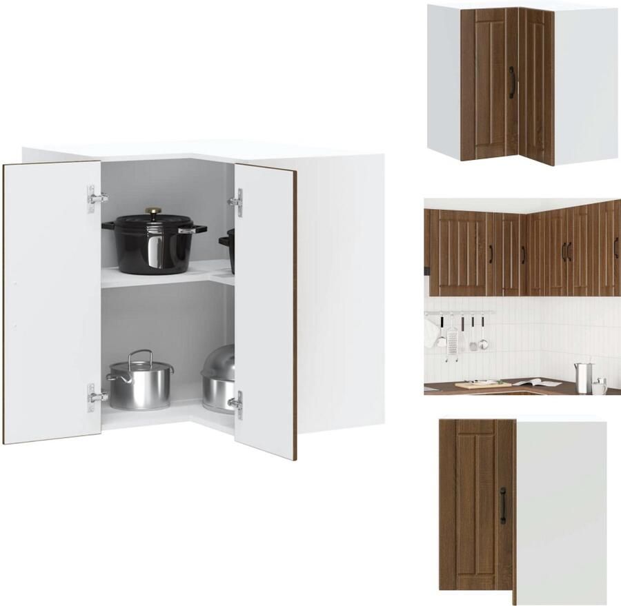 VidaXL Keuken Muur Hoekkast Keuken Muur Hoekkasten Keuken Wandkast Muur Hoekkast Keukenwandhoekkast Lucca bewerkt hout bruin eikenkleur