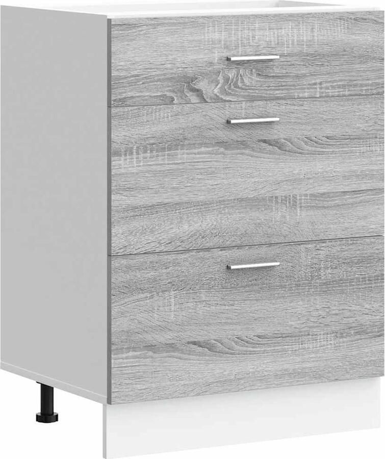 VidaXL Keuken onderkast Lyon bewerkt hout grijs sonoma eikenkleur - Foto 2