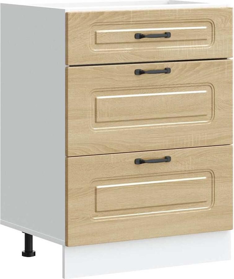 VidaXL Keuken onderkast Kalmar Sonoma Eikenkleurig Keukenonderkast Houten Keuken Sonoma Eiken Keukenopbergruimte Keukenkasten - Foto 2