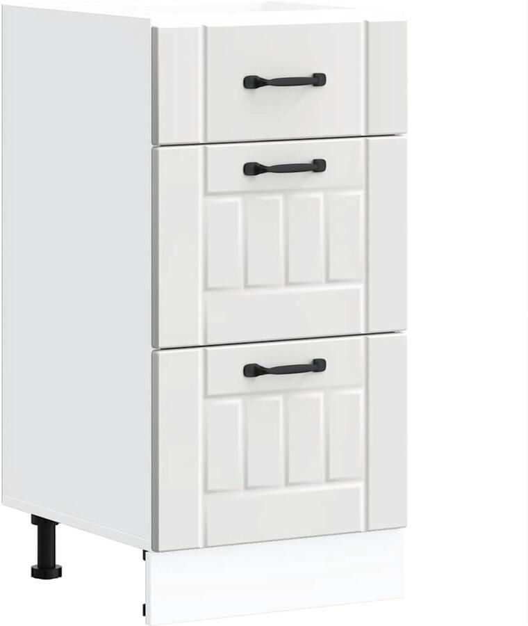 VidaXL Keuken onderkast Lucca bewerkt hout wit - Foto 2