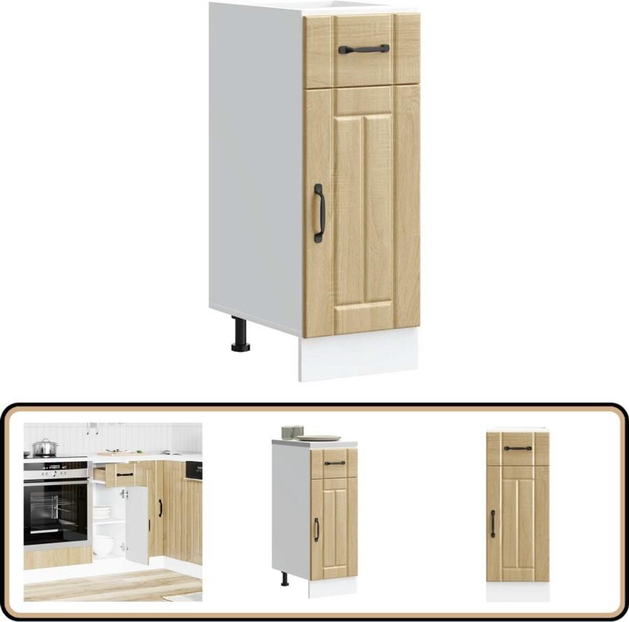 VidaXL Keuken onderkast Lucca Sonoma eiken 81 5cm Keukenonderkast Houten Keukenkast Opslagruimte Keuken Sonoma Eiken Lucca Serie