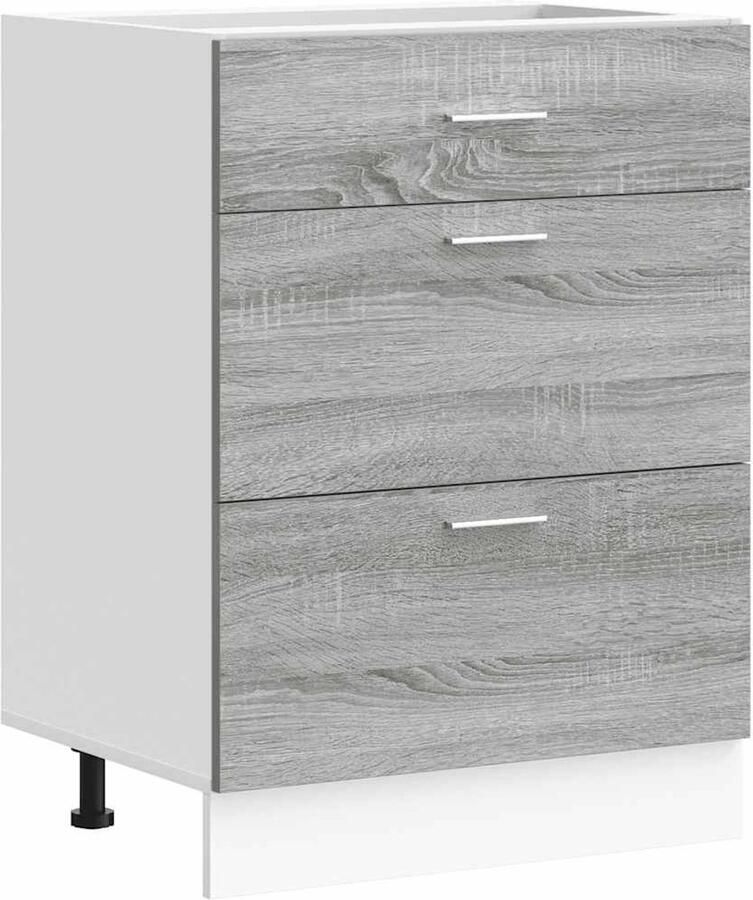 VidaXL Keuken onderkast Lyon bewerkt hout grijs sonoma eikenkleur