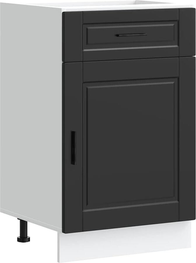 VIDAXL Keuken onderkast "Porto" bewerkt hout zwart