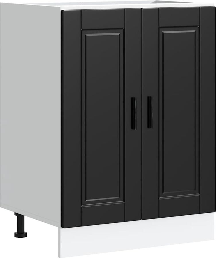 VIDAXL Keuken onderkast "Porto" bewerkt hout zwart