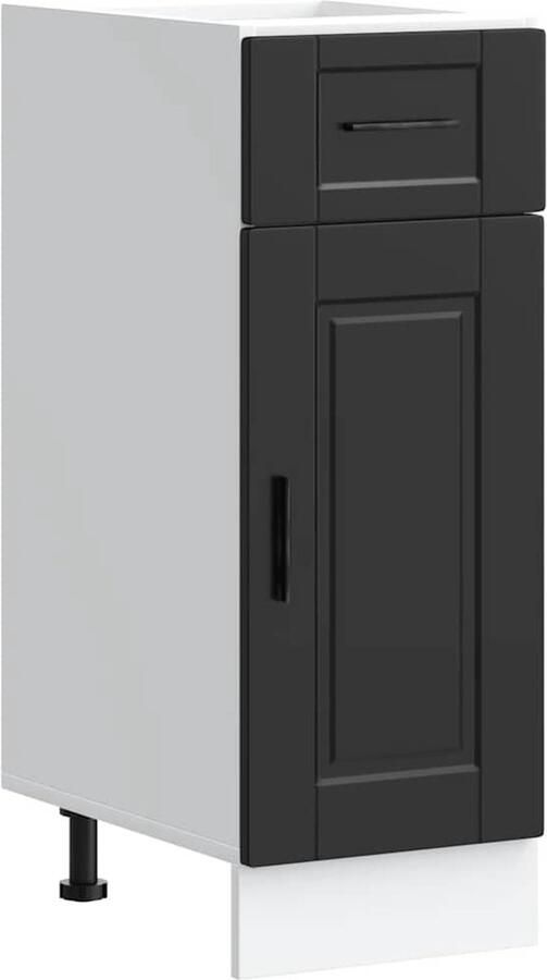 VIDAXL Keuken onderkast "Porto" bewerkt hout zwart