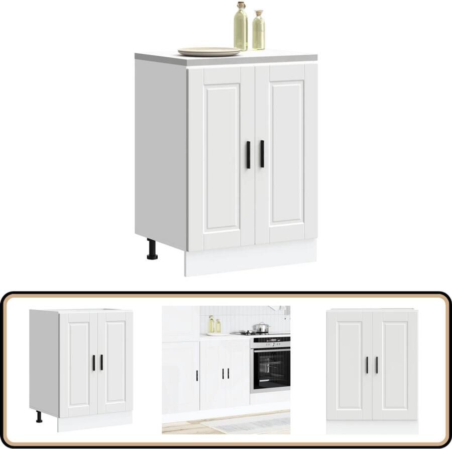 VidaXL Keuken Onderkast Porto Wit 60x46x81 5 cm Keukenonderkast Houten Keukenkast Witte Keukenkast Opslagruimte Keuken Keukenopstelling