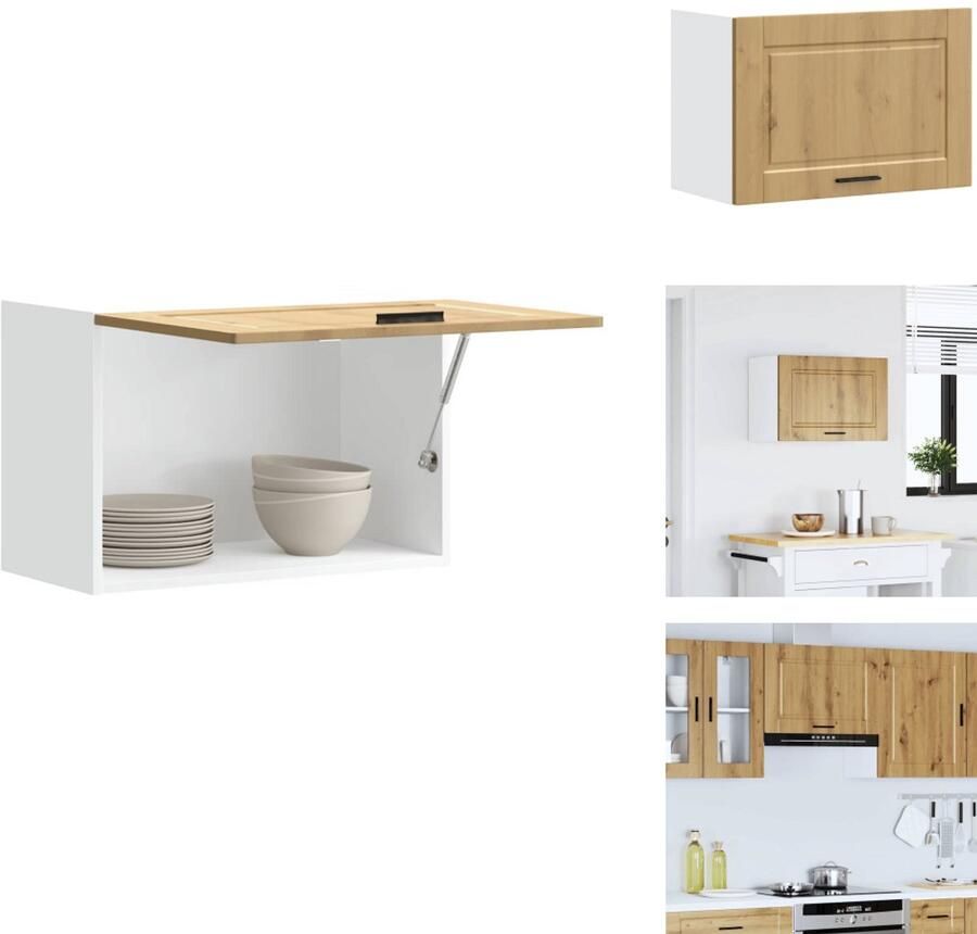 VidaXL Keuken Wandkast Keuken Wandkasten Keuken Wandmeubel Gemonteerde Wandkast Keukenwandkast Porto bewerkt hout artisanaal eikenkleur