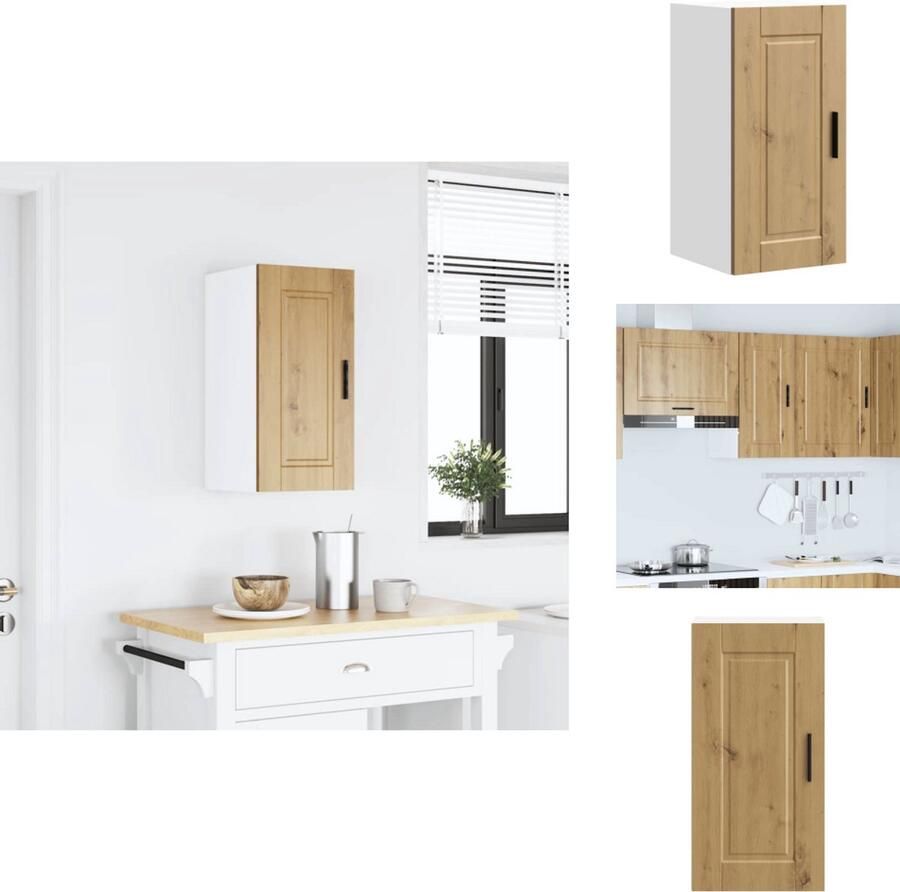 VidaXL Keuken Wandkast Keuken Wandkasten Keuken Wandmeubel Gemonteerde Wandkast Keukenwandkast Porto bewerkt hout artisanaal eikenkleur