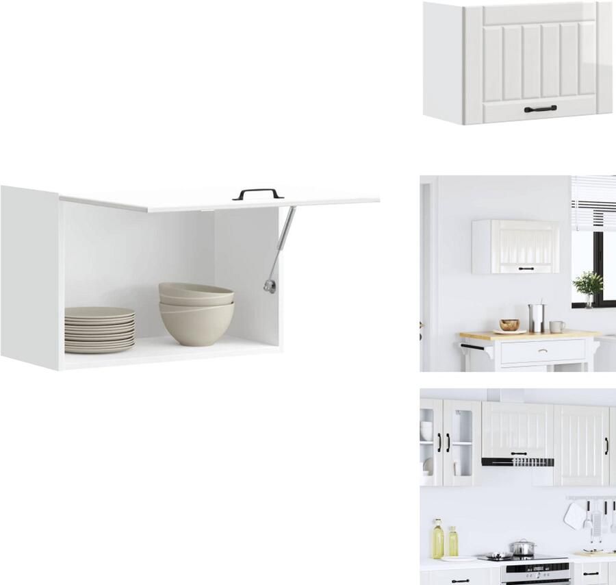 VidaXL Keuken Wandkast Keuken Wandkasten Keuken Wandmeubel Gemonteerde Wandkast Keukenwandkast Lucca bewerkt hout hoogglans wit