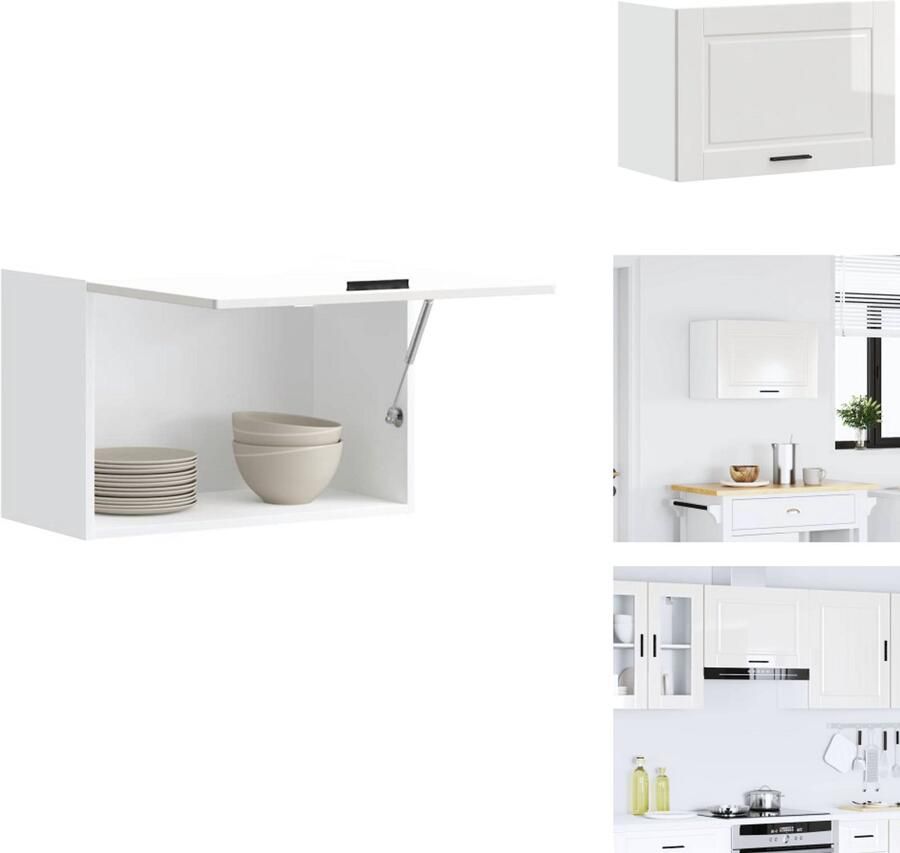 VidaXL Keuken Wandkast Keuken Wandkasten Keuken Wandmeubel Gemonteerde Wandkast Keukenwandkast Porto bewerkt hout hoogglans wit - Foto 5