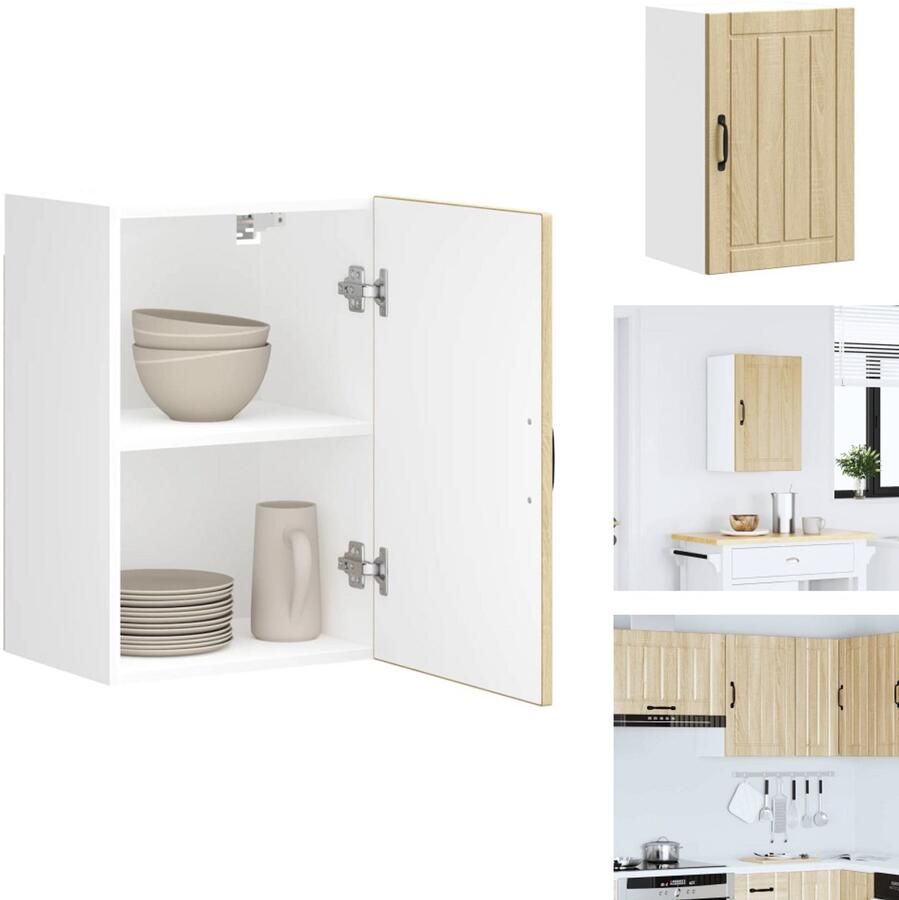 VidaXL Keuken Wandkast Keuken Wandkasten Keuken Wandmeubel Gemonteerde Wandkast Keukenwandkast Lucca bewerkt hout sonoma eikenkleurig