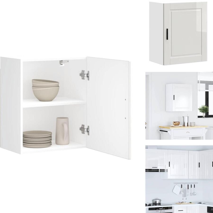 VidaXL Keuken Wandkast Keuken Wandkasten Keuken Wandmeubel Gemonteerde Wandkast Keukenwandkast Porto bewerkt hout hoogglans wit