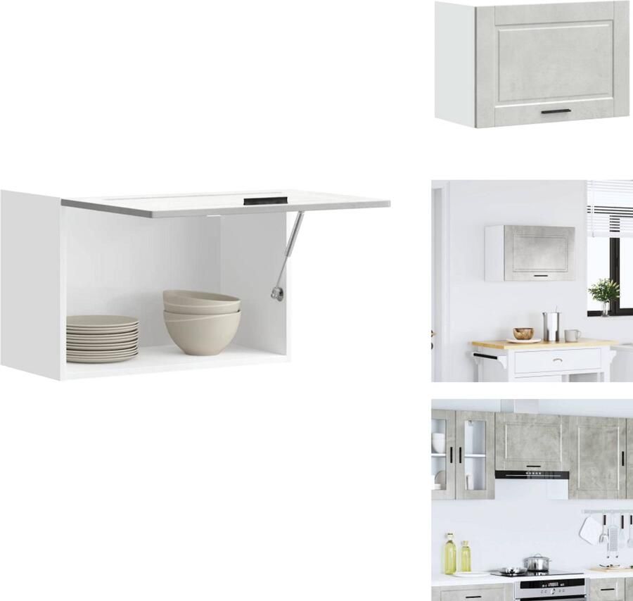 VidaXL Keuken Wandkast Keuken Wandkasten Keuken Wandmeubel Gemonteerde Wandkast Keukenwandkast Porto bewerkt hout betongrijs